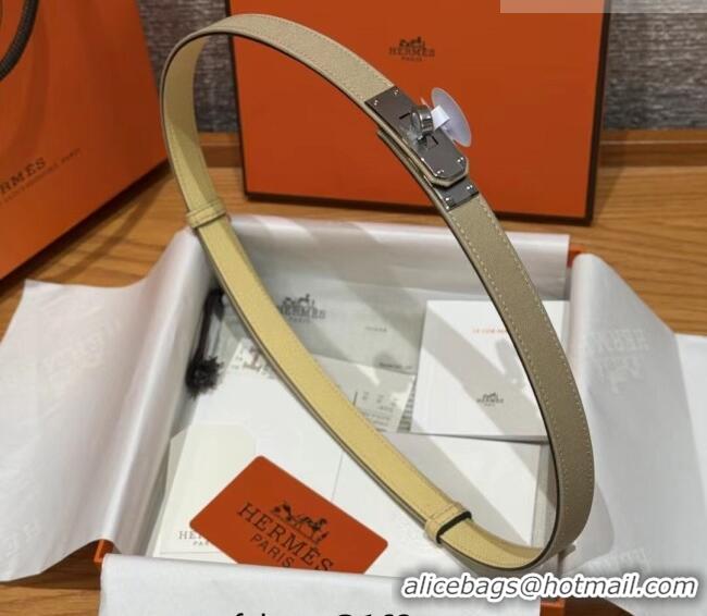 Top Quality Hermes Canvas Belt 1.8cm with Kelly Buckle HS091202 Beige 2025