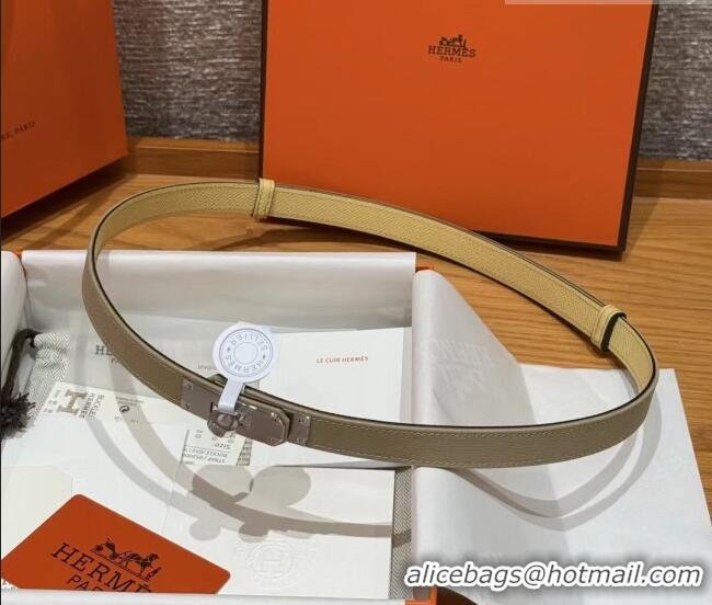 Top Quality Hermes Canvas Belt 1.8cm with Kelly Buckle HS091202 Beige 2025