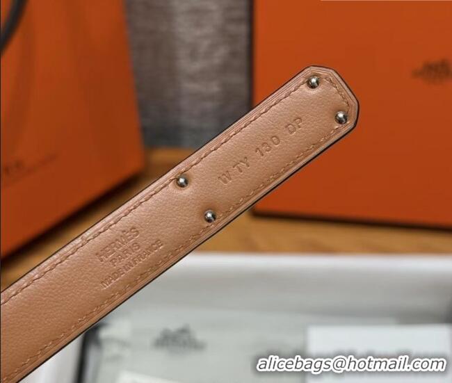 Well Crafted Hermes Hunter Calfskin Leather Belt 1.8cm with Kelly Buckle HS091202 White 2025