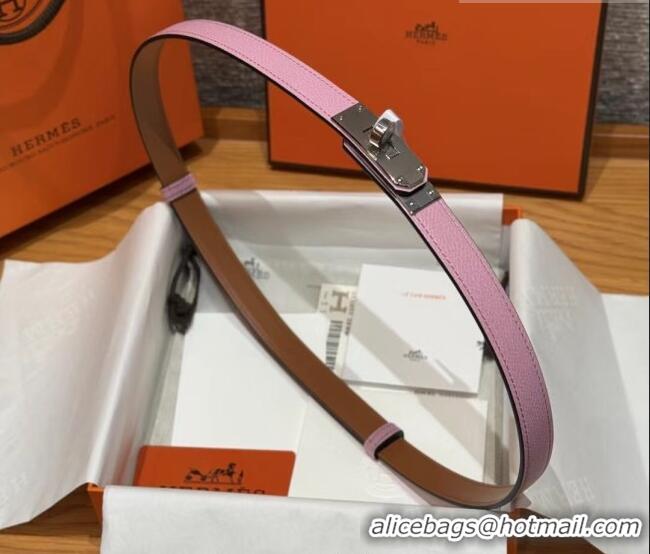 Luxury Cheap Hermes Hunter Calfskin Leather Belt 1.8cm with Kelly Buckle HS091202 Pink 2025