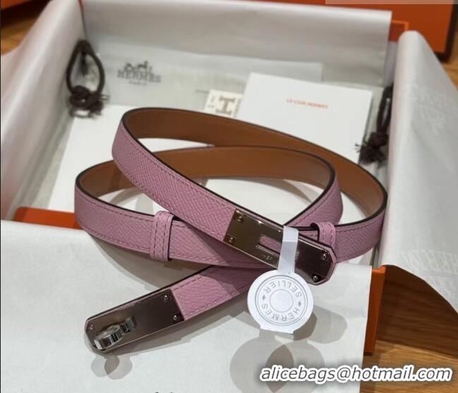 Luxury Cheap Hermes Hunter Calfskin Leather Belt 1.8cm with Kelly Buckle HS091202 Pink 2025