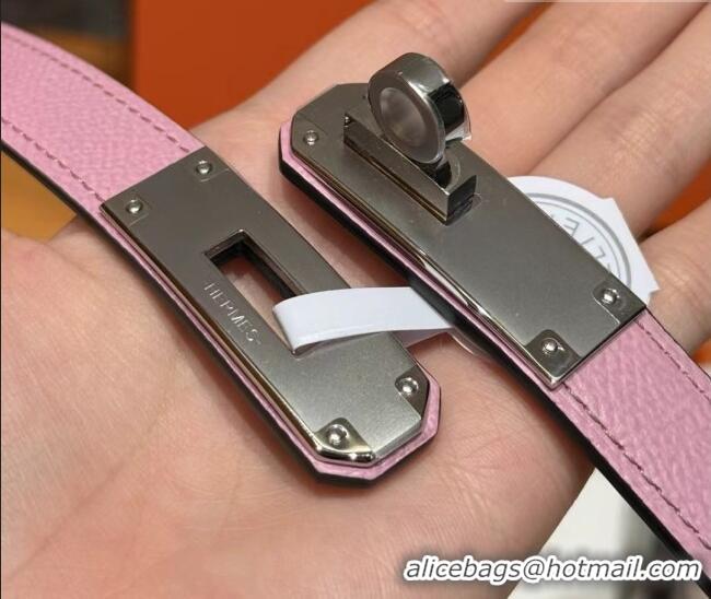 Luxury Cheap Hermes Hunter Calfskin Leather Belt 1.8cm with Kelly Buckle HS091202 Pink 2025