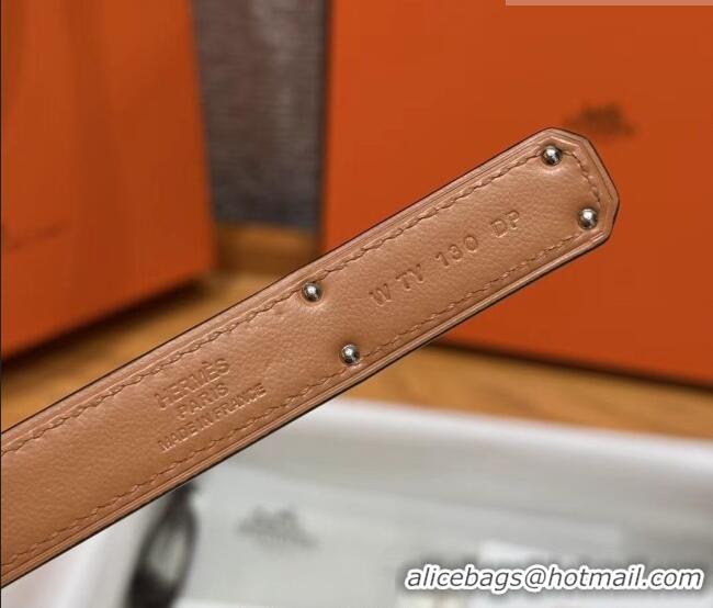 Luxury Cheap Hermes Hunter Calfskin Leather Belt 1.8cm with Kelly Buckle HS091202 Pink 2025