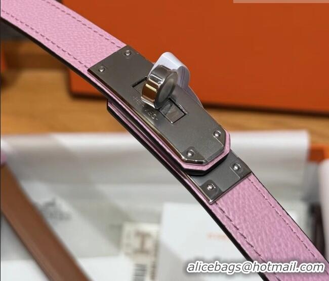 Luxury Cheap Hermes Hunter Calfskin Leather Belt 1.8cm with Kelly Buckle HS091202 Pink 2025