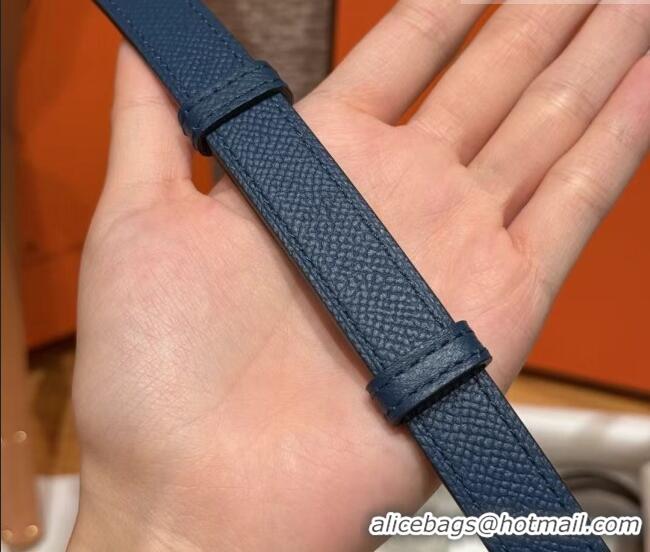 Top Grade Hermes Hunter Calfskin Leather Belt 1.8cm with Kelly Buckle HS091202 Dark Blue 2025