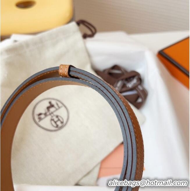 Best Product Hermes Kelly Duo Belt 1.8cm in Epsom Calfskin Leather H031601 Brown/Gold 2026