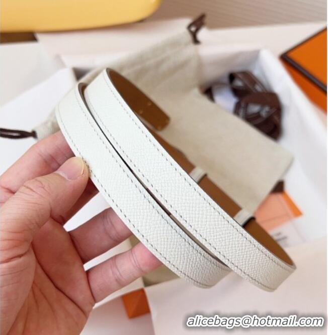 Cheap Price Hermes Kelly Duo Belt 1.8cm in Epsom Calfskin Leather H031601 White/Gold 2026