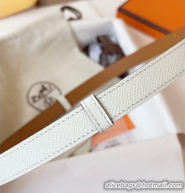 Cheap Price Hermes Kelly Duo Belt 1.8cm in Epsom Calfskin Leather H031601 White/Gold 2026
