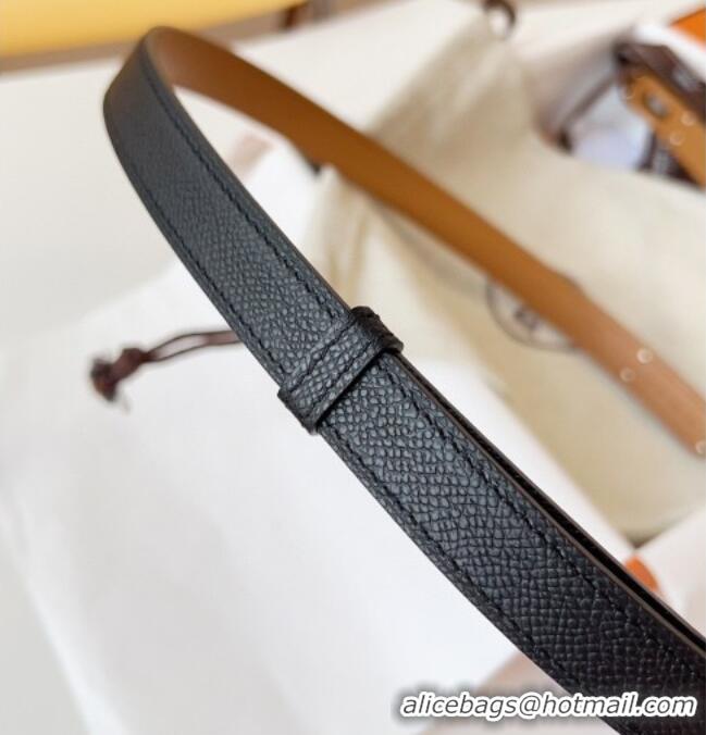 New Fashion Hermes Kelly Duo Belt 1.8cm in Epsom Calfskin Leather H031601 Black/Silver 2026
