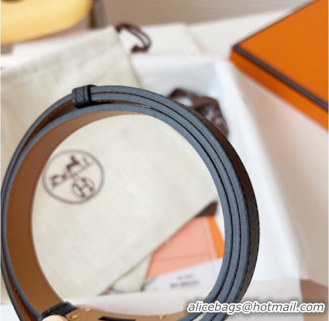 Inexpensive Hermes Kelly Duo Belt 1.8cm in Epsom Calfskin Leather H031601 Black/Gold 2026