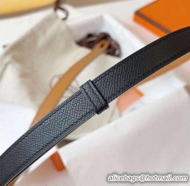 Inexpensive Hermes Kelly Duo Belt 1.8cm in Epsom Calfskin Leather H031601 Black/Gold 2026