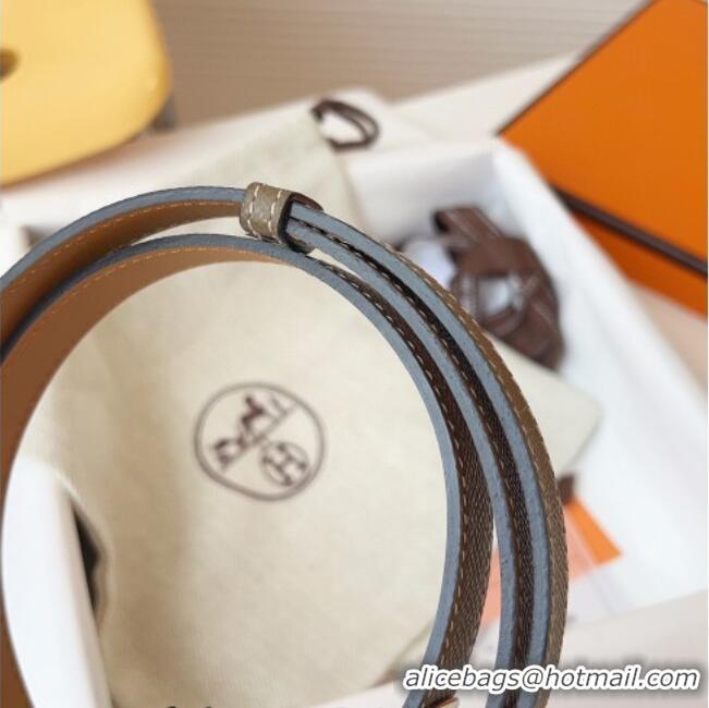 Buy Discount Hermes Kelly Duo Belt 1.8cm in Epsom Calfskin Leather H031601 Grey/Silver 2026