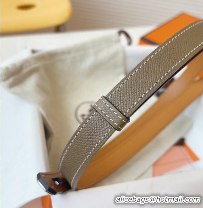 Buy Discount Hermes Kelly Duo Belt 1.8cm in Epsom Calfskin Leather H031601 Grey/Silver 2026