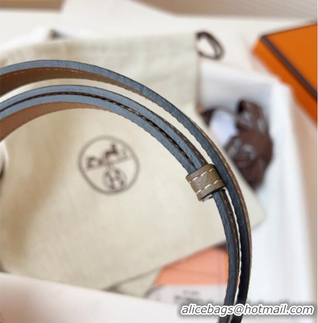 Top Quality Hermes Kelly Duo Belt 1.8cm in Epsom Calfskin Leather H031601 Grey/Gold 2026