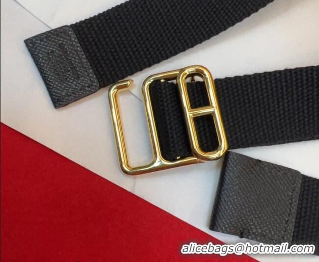 Most Popular Hermes Ecume Belt 3cm in Fabric and Epsom Leather H031605 Black 2026