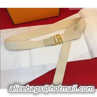 Luxury Cheap Hermes Ecume Belt 3cm in Fabric and Epsom Leather H031605 White 2026