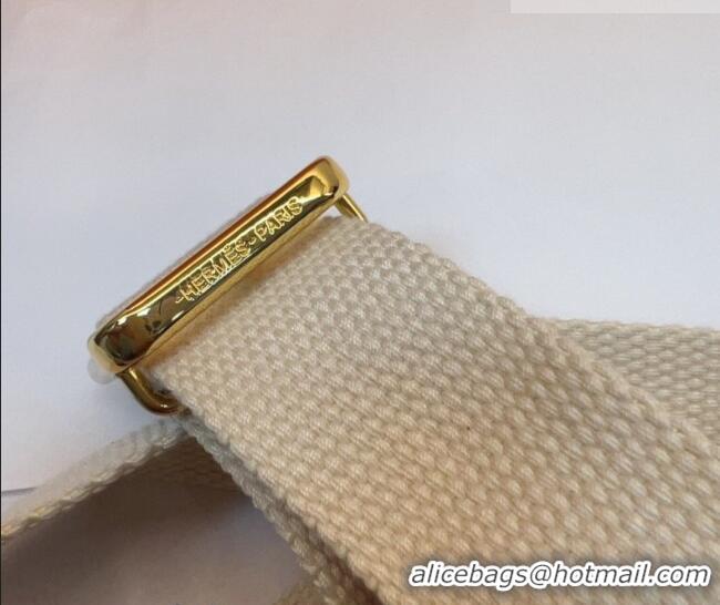 Luxury Cheap Hermes Ecume Belt 3cm in Fabric and Epsom Leather H031605 White 2026