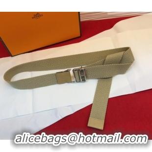 Well Crafted Hermes Ecume Belt 3cm in Fabric and Epsom Leather H031605 Khaki 2026