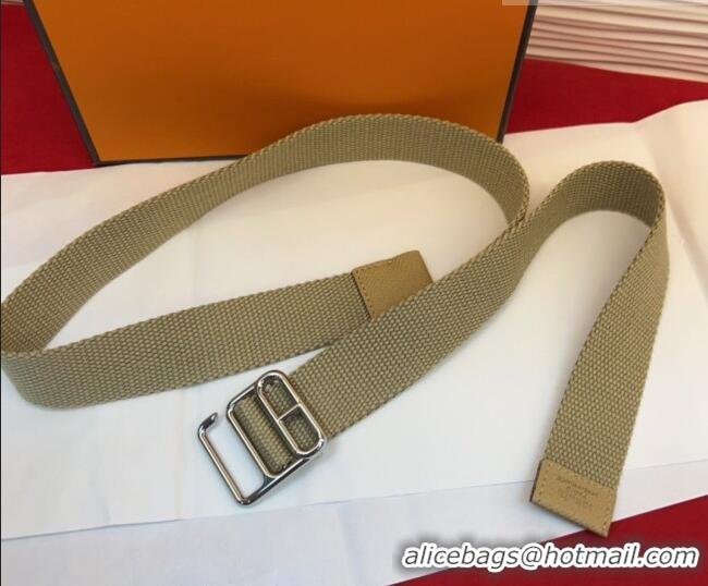 Well Crafted Hermes Ecume Belt 3cm in Fabric and Epsom Leather H031605 Khaki 2026