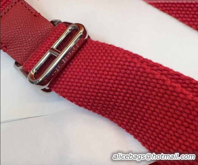 Super Quality Hermes Ecume Belt 3cm in Fabric and Epsom Leather H031605 Red 2026