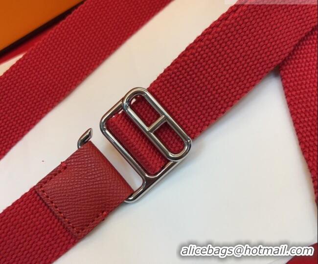 Super Quality Hermes Ecume Belt 3cm in Fabric and Epsom Leather H031605 Red 2026
