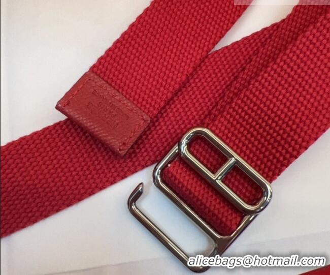 Super Quality Hermes Ecume Belt 3cm in Fabric and Epsom Leather H031605 Red 2026