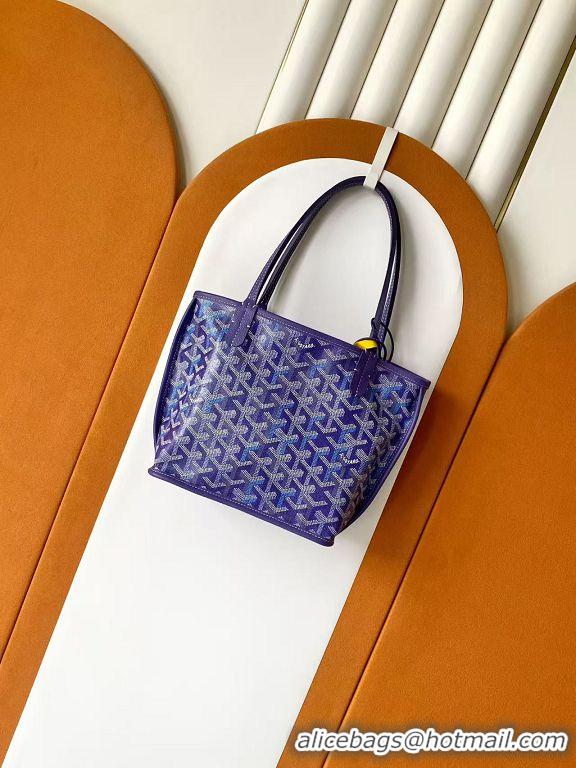 Best Quality Goyard Anjou Saint Louis Tote Bag Mini G8003 Multicolored Blueberry Purple 2026