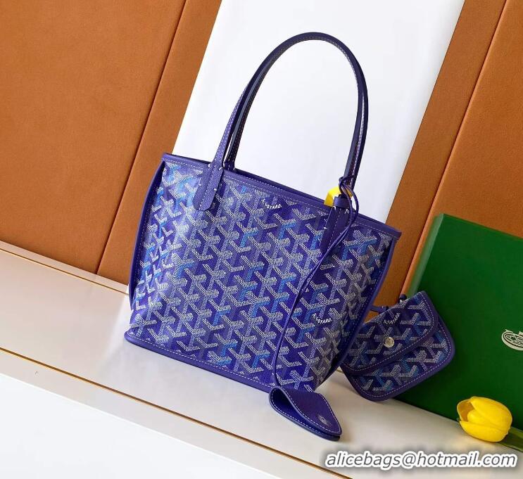 Best Quality Goyard Anjou Saint Louis Tote Bag Mini G8003 Multicolored Blueberry Purple 2026