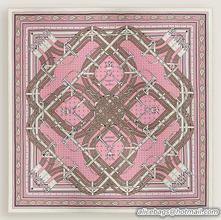Famous Brand Hermes Mors a Jouets Bandana Shawl In Cashmere And Silk 140cm H2443 Pink