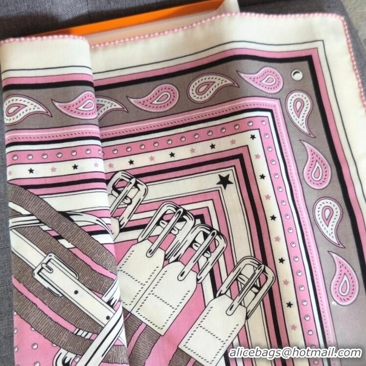 Famous Brand Hermes Mors a Jouets Bandana Shawl In Cashmere And Silk 140cm H2443 Pink