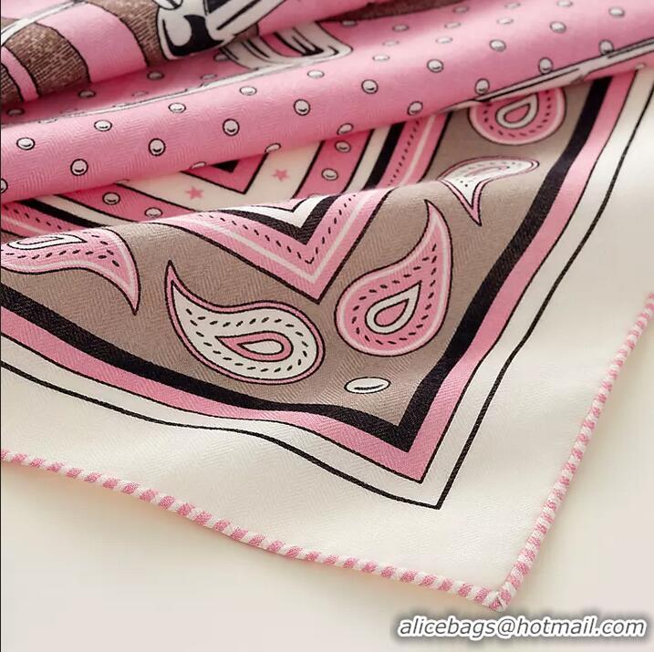 Famous Brand Hermes Mors a Jouets Bandana Shawl In Cashmere And Silk 140cm H2443 Pink