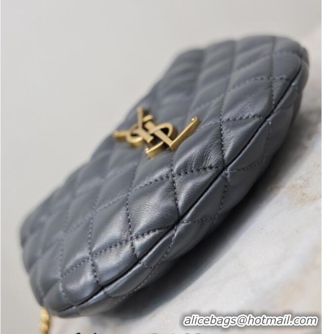 Best Quality Saint Laurent ICARINO mini bag in quilted nappa leather 871329 Grey 2026