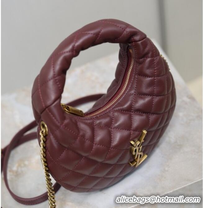 Top Quality Saint Laurent ICARINO mini bag in quilted nappa leather 871329 Burgundy 2026