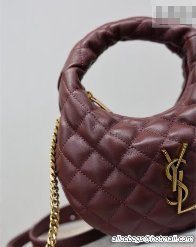 Top Quality Saint Laurent ICARINO mini bag in quilted nappa leather 871329 Burgundy 2026