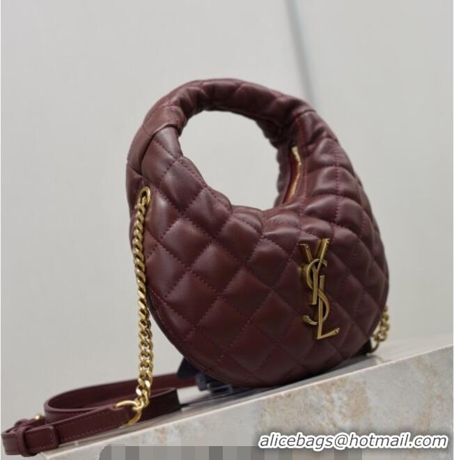 Top Quality Saint Laurent ICARINO mini bag in quilted nappa leather 871329 Burgundy 2026