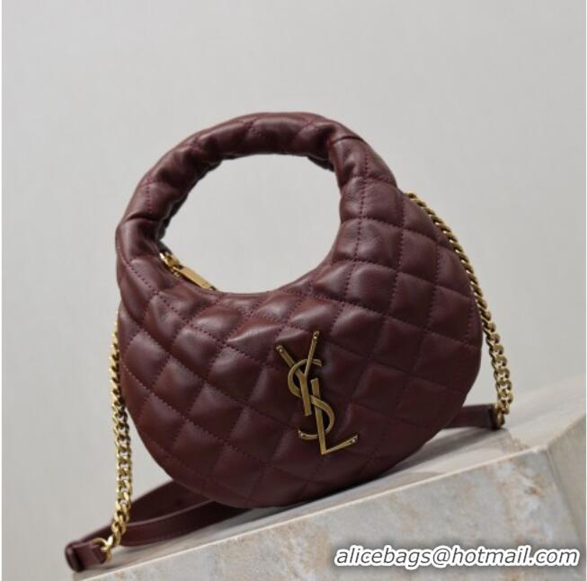 Top Quality Saint Laurent ICARINO mini bag in quilted nappa leather 871329 Burgundy 2026