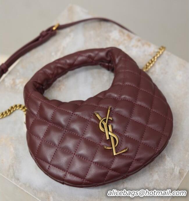 Top Quality Saint Laurent ICARINO mini bag in quilted nappa leather 871329 Burgundy 2026