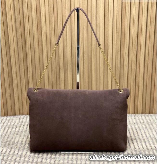 Grade Design Saint Laurent Cassander XXL Envelope Pouch On Chain in Suede 841702 Dark Brown 2026