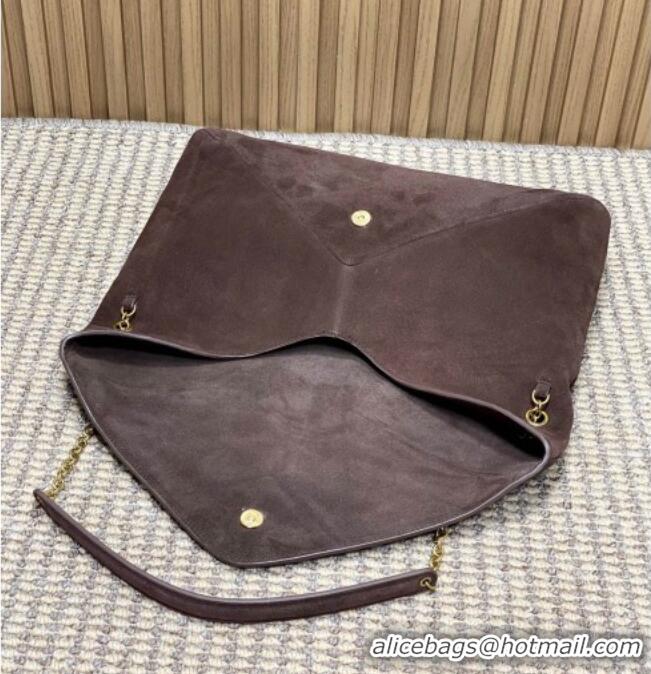 Grade Design Saint Laurent Cassander XXL Envelope Pouch On Chain in Suede 841702 Dark Brown 2026
