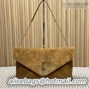 Best Price Saint Laurent Cassander XXL Envelope Pouch On Chain in Suede 841702 Camel 2026
