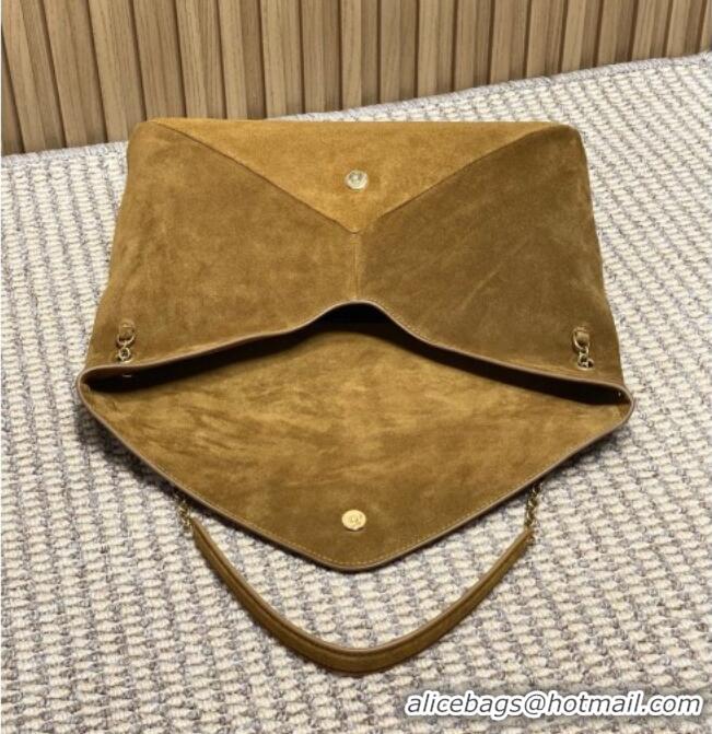 Best Price Saint Laurent Cassander XXL Envelope Pouch On Chain in Suede 841702 Camel 2026