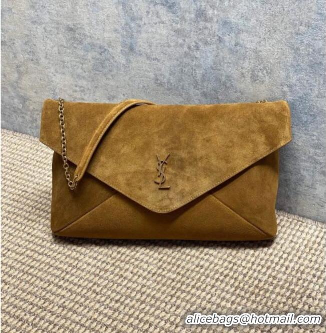 Best Price Saint Laurent Cassander XXL Envelope Pouch On Chain in Suede 841702 Camel 2026