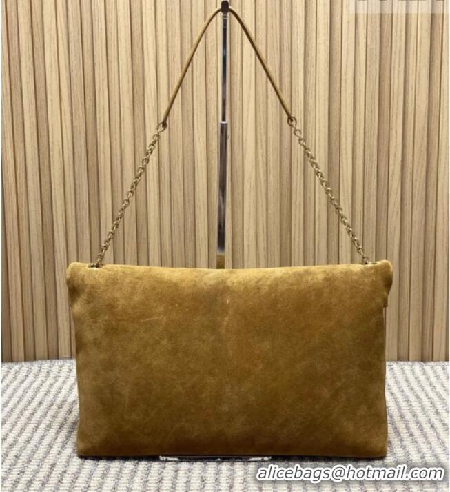 Best Price Saint Laurent Cassander XXL Envelope Pouch On Chain in Suede 841702 Camel 2026