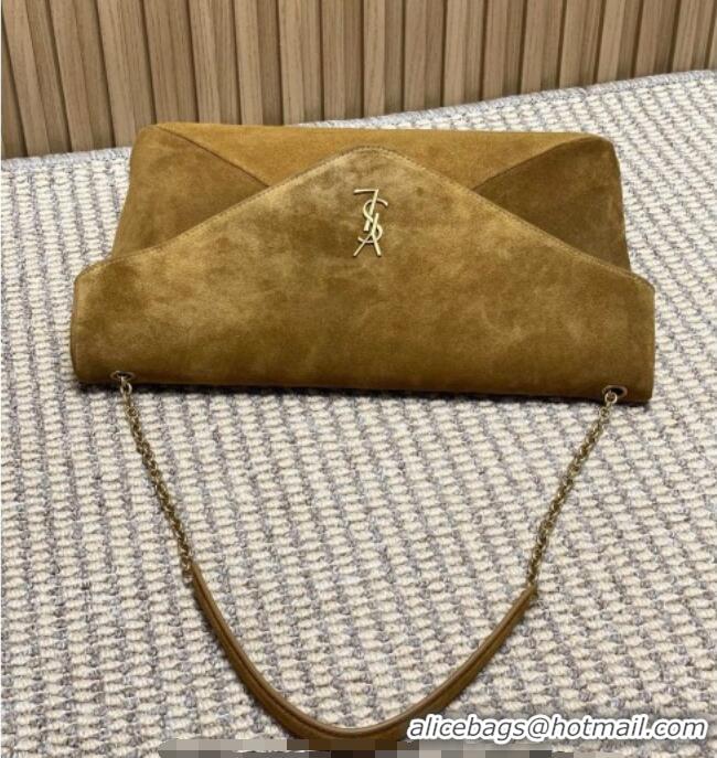 Best Price Saint Laurent Cassander XXL Envelope Pouch On Chain in Suede 841702 Camel 2026