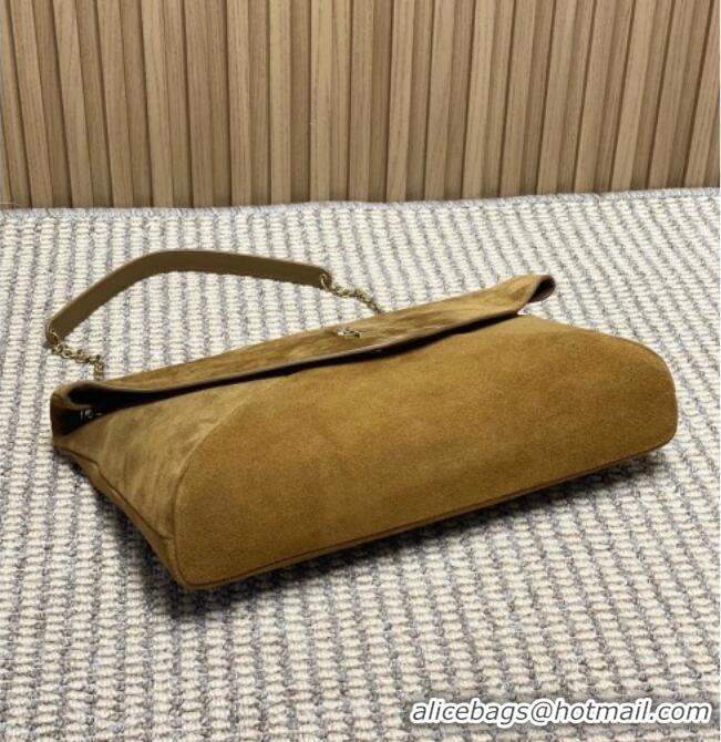 Best Price Saint Laurent Cassander XXL Envelope Pouch On Chain in Suede 841702 Camel 2026