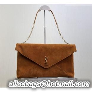 Top Quality Saint Laurent Cassander XXL Envelope Pouch On Chain in Suede 841702 Gold-Tone 2026