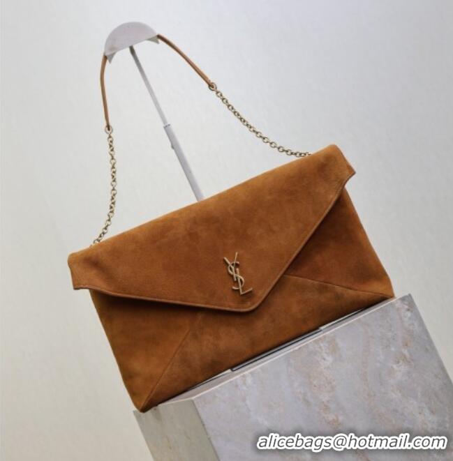 Top Quality Saint Laurent Cassander XXL Envelope Pouch On Chain in Suede 841702 Gold-Tone 2026