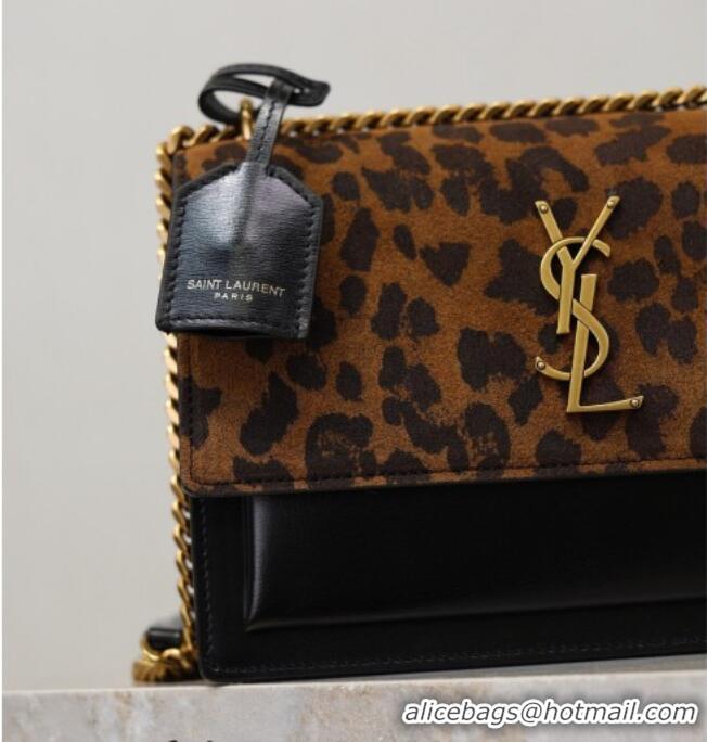 Buy Fashionable Saint Laurent Sunset Medium Bag in Leopard print and Leather 442906 2026