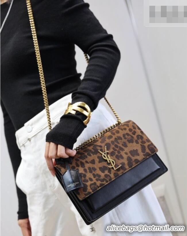 Buy Fashionable Saint Laurent Sunset Medium Bag in Leopard print and Leather 442906 2026