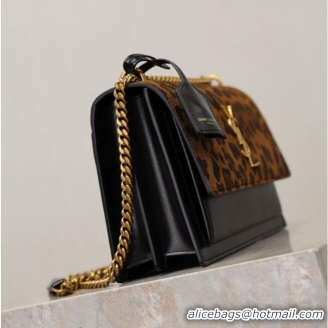 Buy Fashionable Saint Laurent Sunset Medium Bag in Leopard print and Leather 442906 2026